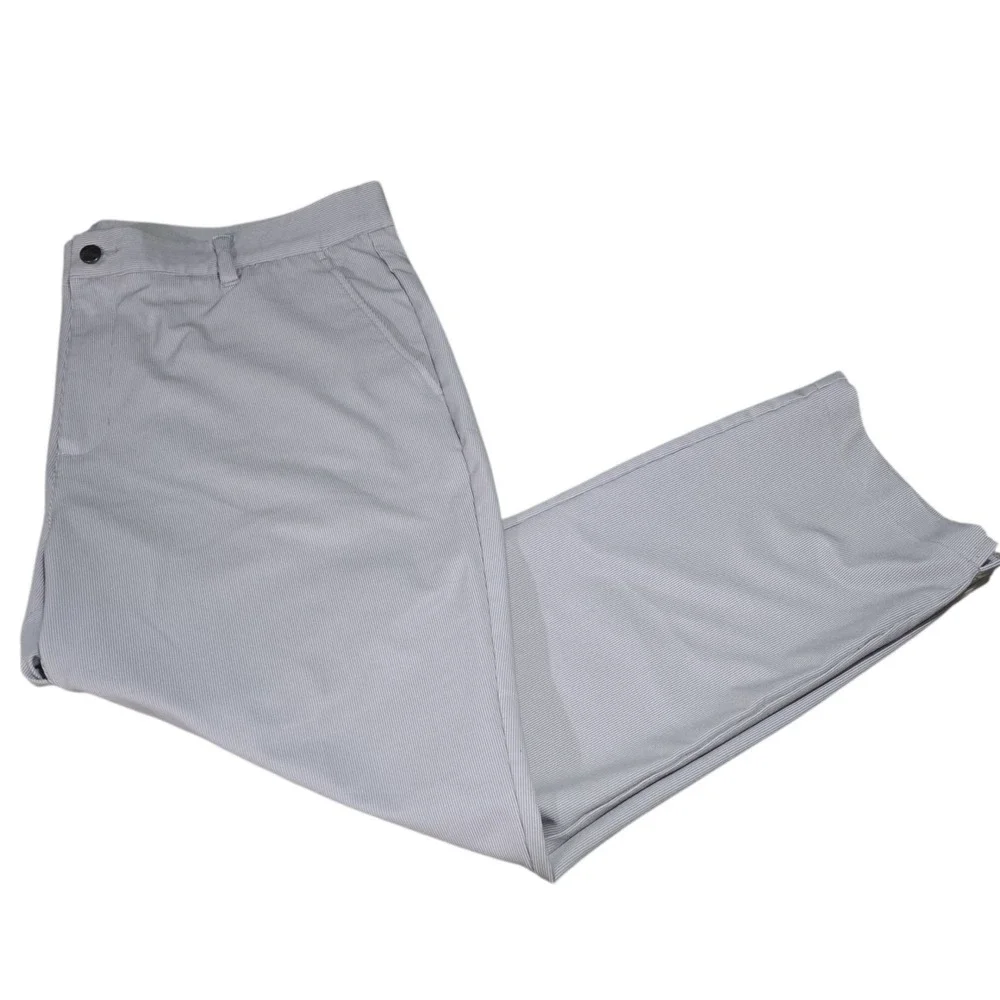 Adidas Golf Pants Mens Micro Stripe Performance Trousers Grey 40x30‎ (29 Actual)